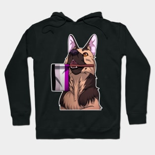 Puppy with Asexual Pride Flag Hoodie